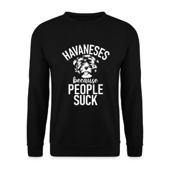 Cadeaux pour les amoureux des chiens bichons havanais - Sweat-shirt Unisexe - noir - Devant - Alina (178cm) & Michal (187cm)