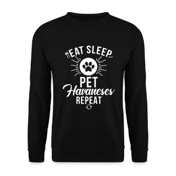 Cadeaux pour les amoureux des chiens bichons havanais - Sweat-shirt Unisexe - noir - Devant - Alina (178cm) & Michal (187cm)