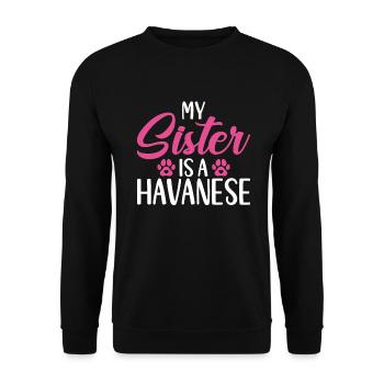 Cadeaux pour les amoureux des chiens bichons havanais - Sweat-shirt Unisexe - noir - Devant - Alina (178cm) & Michal (187cm)