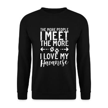 Cadeaux pour les amoureux des chiens bichons havanais - Sweat-shirt Unisexe - noir - Devant - Alina (178cm) & Michal (187cm)