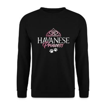 Cadeaux pour les amoureux des chiens bichons havanais - Sweat-shirt Unisexe - noir - Devant - Alina (178cm) & Michal (187cm)