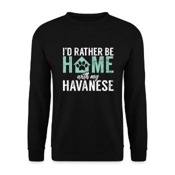 Cadeaux pour les amoureux des chiens bichons havanais - Sweat-shirt Unisexe - noir - Devant - Alina (178cm) & Michal (187cm)