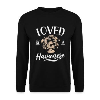 Gifts for Havanese Dog Lovers - Unisex Sweatshirt - black - Front - Alina (178cm) & Michal (187cm)