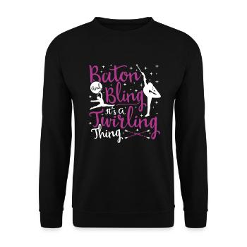 Bâton Twirling Bâton Twirler cadeau - Sweat-shirt Unisexe - noir - Devant - Alina (178cm) & Michal (187cm)