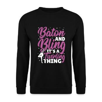 Bâton Twirling Bâton Twirler cadeau - Sweat-shirt Unisexe - noir - Devant - Alina (178cm) & Michal (187cm)