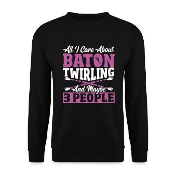 Bâton Twirling Bâton Twirler cadeau - Sweat-shirt Unisexe - noir - Devant - Alina (178cm) & Michal (187cm)
