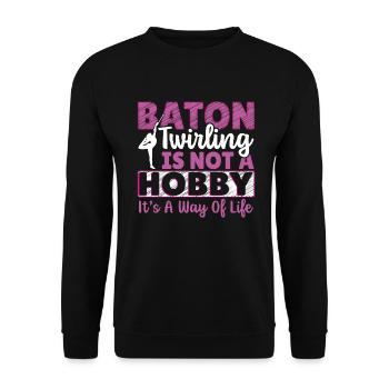 Baton Twirling Baton Twirler Gift - Unisex Sweatshirt - black - Front - Alina (178cm) & Michal (187cm)