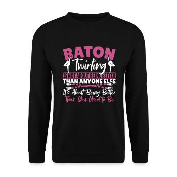 Bâton Twirling Bâton Twirler cadeau - Sweat-shirt Unisexe - noir - Devant - Alina (178cm) & Michal (187cm)