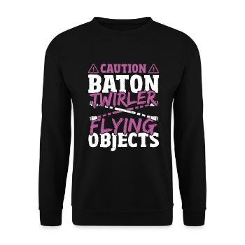 Bâton Twirling Bâton Twirler cadeau - Sweat-shirt Unisexe - noir - Devant - Alina (178cm) & Michal (187cm)