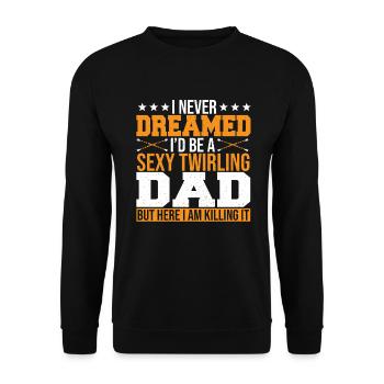 Bâton Twirling Bâton Twirler cadeau - Sweat-shirt Unisexe - noir - Devant - Alina (178cm) & Michal (187cm)