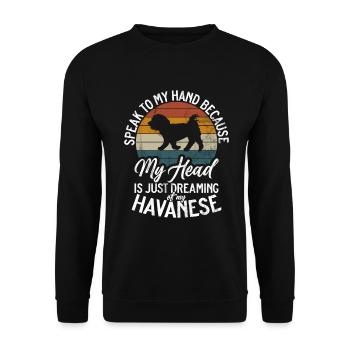 Cadeaux pour les amoureux des chiens bichons havanais - Sweat-shirt Unisexe - noir - Devant - Alina (178cm) & Michal (187cm)