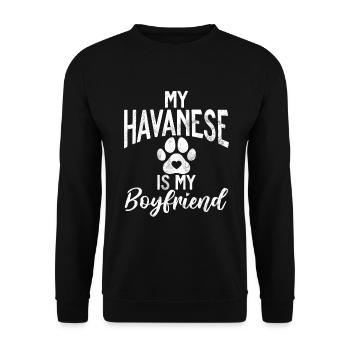 Gifts for Havanese Dog Lovers - Unisex Pullover - Schwarz - Vorne - Alina (178cm) & Michal (187cm)
