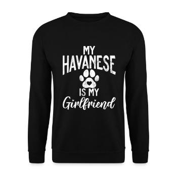 Gifts for Havanese Dog Lovers - Unisex Pullover - Schwarz - Vorne - Alina (178cm) & Michal (187cm)