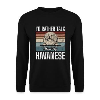 Gifts for Havanese Dog Lovers - Unisex Pullover - Schwarz - Vorne - Alina (178cm) & Michal (187cm)