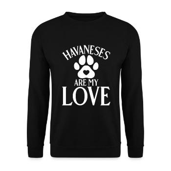 Gifts for Havanese Dog Lovers - Unisex Pullover - Schwarz - Vorne - Alina (178cm) & Michal (187cm)