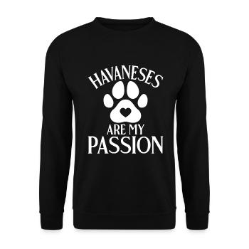 Gifts for Havanese Dog Lovers - Unisex Pullover - Schwarz - Vorne - Alina (178cm) & Michal (187cm)