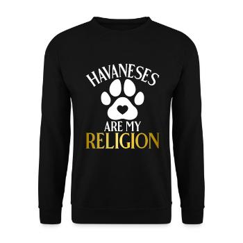 Cadeaux pour les amoureux des chiens bichons havanais - Sweat-shirt Unisexe - noir - Devant - Alina (178cm) & Michal (187cm)