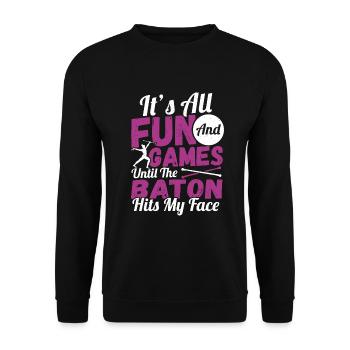 Bâton Twirling Bâton Twirler Cadeau - Sweat-shirt Unisexe - noir - Devant - Alina (178cm) & Michal (187cm)