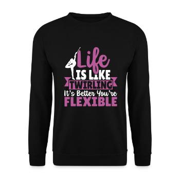 Baton Twirling Baton Twirler Gift - Unisex Sweatshirt - black - Front - Alina (178cm) & Michal (187cm)