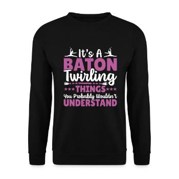 Bâton Twirling Bâton Twirler Cadeau - Sweat-shirt Unisexe - noir - Devant - Alina (178cm) & Michal (187cm)