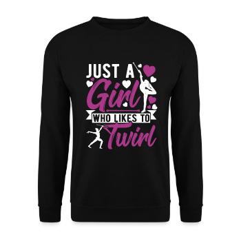 Baton Twirling Baton Twirler Gift - Unisex Sweatshirt - black - Front - Alina (178cm) & Michal (187cm)