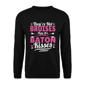 Bâton Twirling Bâton Twirler cadeau - Sweat-shirt Unisexe - noir - Devant - Alina (178cm) & Michal (187cm)