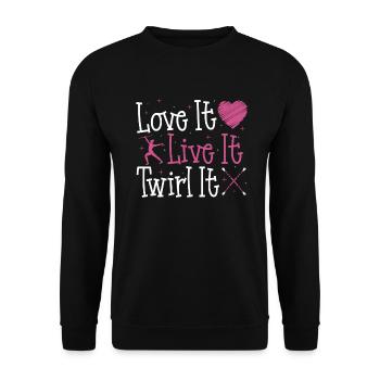 Baton Twirling Baton Twirler Gift - Unisex Sweatshirt - black - Front - Alina (178cm) & Michal (187cm)