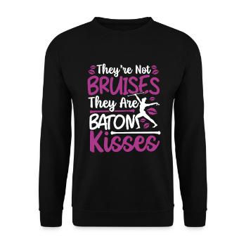 Baton Twirling Baton Twirler Gift - Unisex Sweatshirt - black - Front - Alina (178cm) & Michal (187cm)