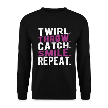 Baton Twirling Baton Twirler Gift - Unisex Sweatshirt - black - Front - Alina (178cm) & Michal (187cm)