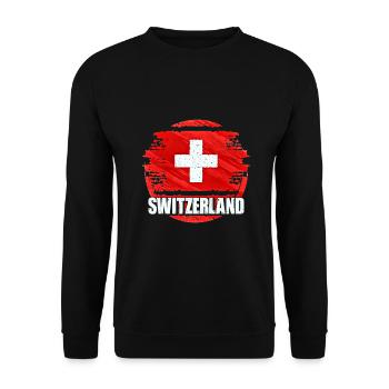 Switzerland - Unisex Sweatshirt - black - Front - Alina (178cm) & Michal (187cm)