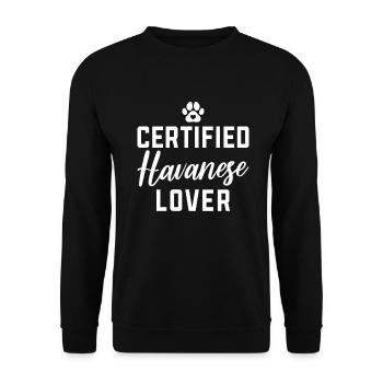 Gifts for Havanese Dog Lovers - Unisex Pullover - Schwarz - Vorne - Alina (178cm) & Michal (187cm)