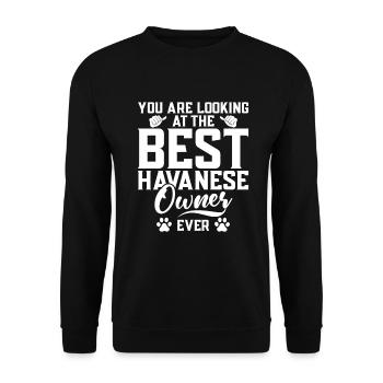 Gifts for Havanese Dog Lovers - Unisex Pullover - Schwarz - Vorne - Alina (178cm) & Michal (187cm)