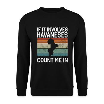 Cadeaux pour les amoureux des chiens bichons havanais - Sweat-shirt Unisexe - noir - Devant - Alina (178cm) & Michal (187cm)