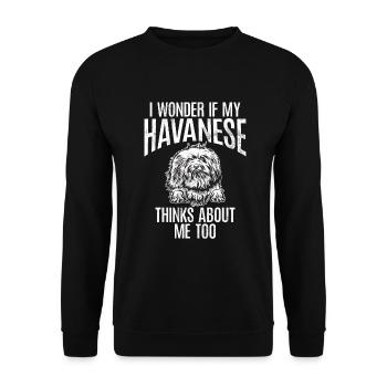 Cadeaux pour les amoureux des chiens bichons havanais - Sweat-shirt Unisexe - noir - Devant - Alina (178cm) & Michal (187cm)