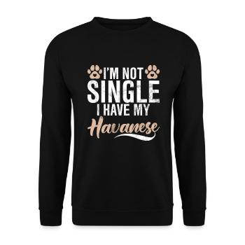 Cadeaux pour les amoureux des chiens bichons havanais - Sweat-shirt Unisexe - noir - Devant - Alina (178cm) & Michal (187cm)