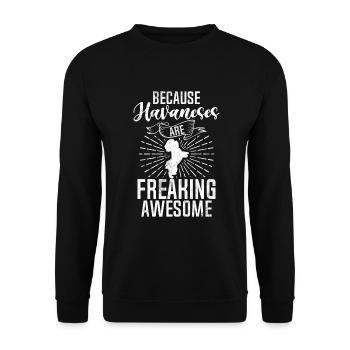 Cadeaux pour les amoureux des chiens bichons havanais - Sweat-shirt Unisexe - noir - Devant - Alina (178cm) & Michal (187cm)