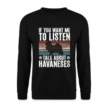 Gifts for Havanese Dog Lovers - Unisex Pullover - Schwarz - Vorne - Alina (178cm) & Michal (187cm)