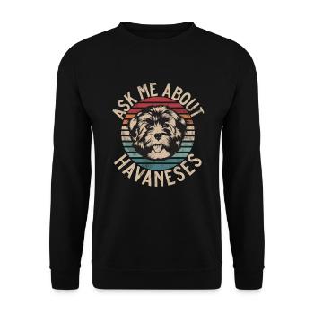 Cadeaux pour les amoureux des chiens bichons havanais - Sweat-shirt Unisexe - noir - Devant - Alina (178cm) & Michal (187cm)