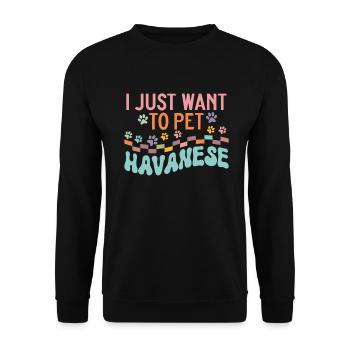 Cadeaux pour les amoureux des chiens bichons havanais - Sweat-shirt Unisexe - noir - Devant - Alina (178cm) & Michal (187cm)