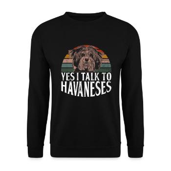 Cadeaux pour les amoureux des chiens bichons havanais - Sweat-shirt Unisexe - noir - Devant - Alina (178cm) & Michal (187cm)