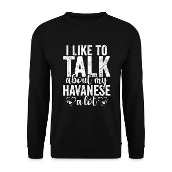 Gifts for Havanese Dog Lovers - Unisex Pullover - Schwarz - Vorne - Alina (178cm) & Michal (187cm)