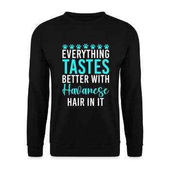 Cadeaux pour les amoureux des chiens bichons havanais - Sweat-shirt Unisexe - noir - Devant - Alina (178cm) & Michal (187cm)