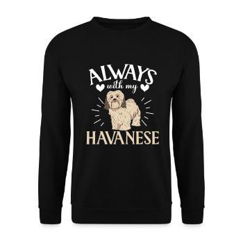 Gifts for Havanese Dog Lovers - Unisex Pullover - Schwarz - Vorne - Alina (178cm) & Michal (187cm)