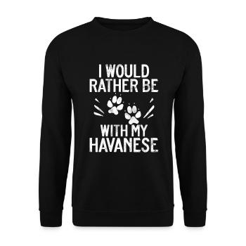 Gifts for Havanese Dog Lovers - Unisex Pullover - Schwarz - Vorne - Alina (178cm) & Michal (187cm)