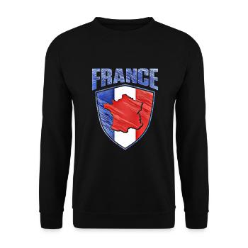 Frankreich - Unisex Pullover - Schwarz - Vorne - Alina (178cm) & Michal (187cm)
