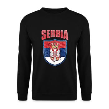 Serbia - Unisex Sweatshirt - black - Front - Alina (178cm) & Michal (187cm)