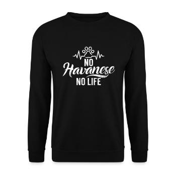 Cadeaux pour les amoureux des chiens bichons havanais - Sweat-shirt Unisexe - noir - Devant - Alina (178cm) & Michal (187cm)