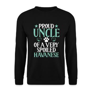 Cadeaux pour les amoureux des chiens bichons havanais - Sweat-shirt Unisexe - noir - Devant - Alina (178cm) & Michal (187cm)