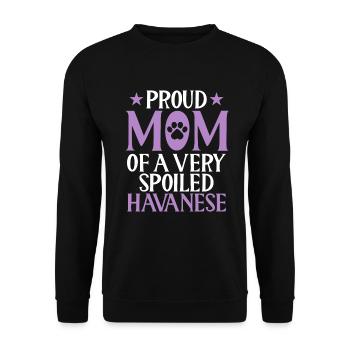Cadeaux pour les amoureux des chiens bichons havanais - Sweat-shirt Unisexe - noir - Devant - Alina (178cm) & Michal (187cm)