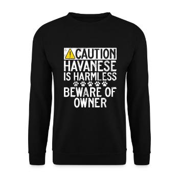 Cadeaux pour les amoureux des chiens bichons havanais - Sweat-shirt Unisexe - noir - Devant - Alina (178cm) & Michal (187cm)